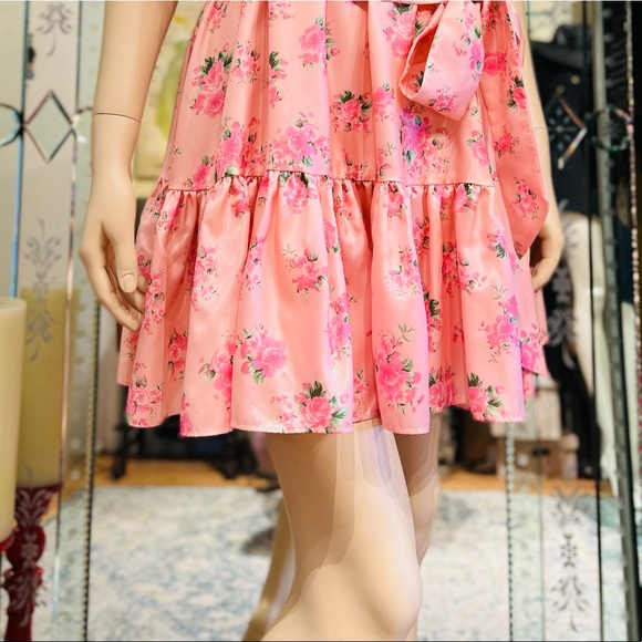 LoveShack Fancy Mini Floral Pink Dress Balloon Sleeves Size 6 - Picture 13 of 16